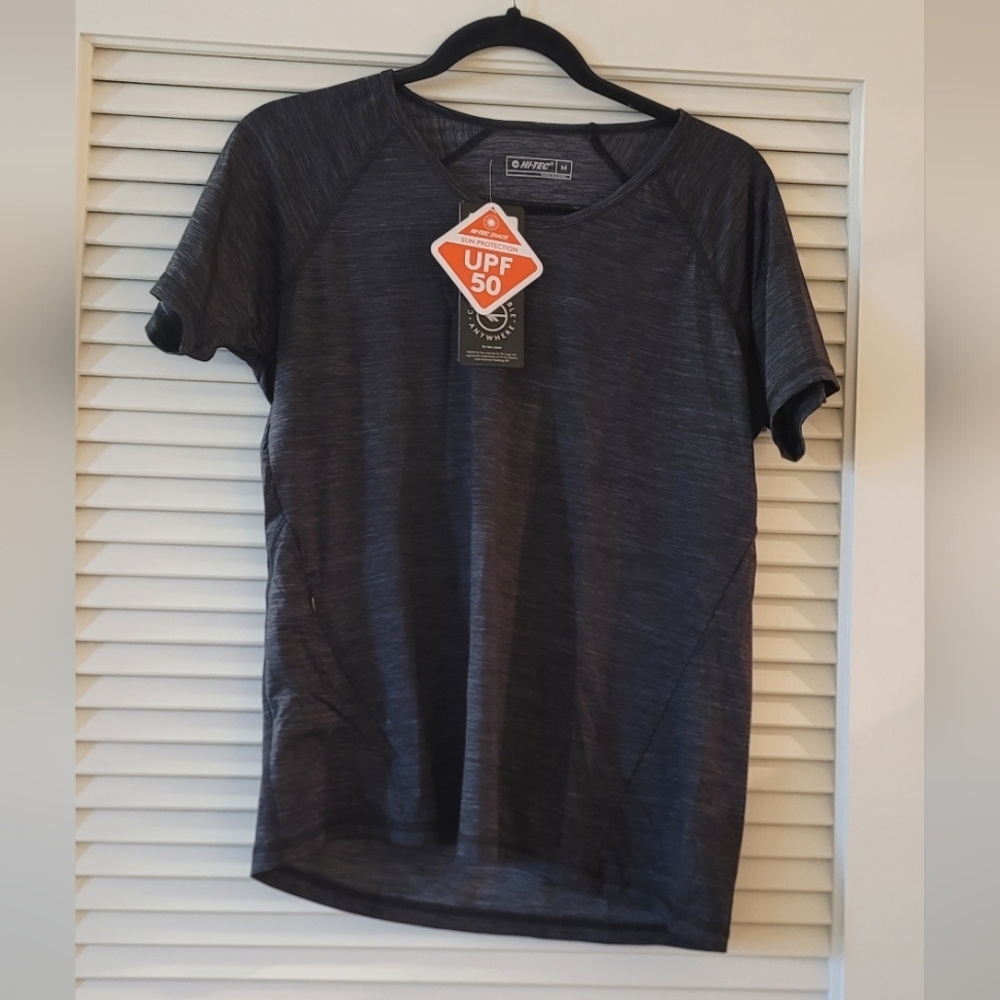 Hi-Tec - (NWT) Grey Short-Sleeve Athletic T-Shirt With Zipper Pocket